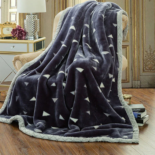 DecorBites™ Double Layered Raschel Blanket Vintage Flannel 150X200Cm Size Bed Cover