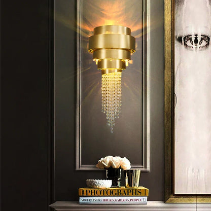 DecorBites™ Golden Crystal Chandelier for Luxury Living & Dining Rooms