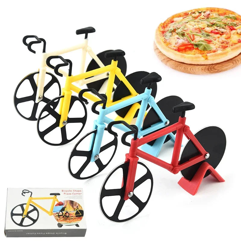 DecorBites™ Double Wheel Bicycle Pizza Cutter - Stainless Steel Kitchen Tool