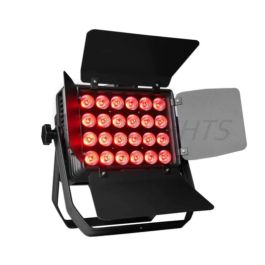 DecorBites™ 24x18W RGBWA UV LED Wall Wash Flood Light مع أبواب الحظيرة