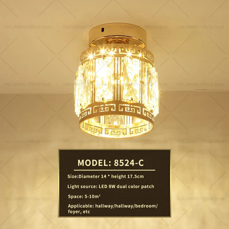 DecorBites™ Elegant Crystal Ceiling Light for Entryway, Stairs, and Hallway