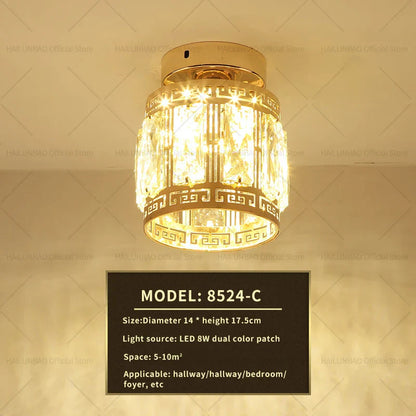 DecorBites™ Elegant Crystal Ceiling Light for Entryway, Stairs, and Hallway