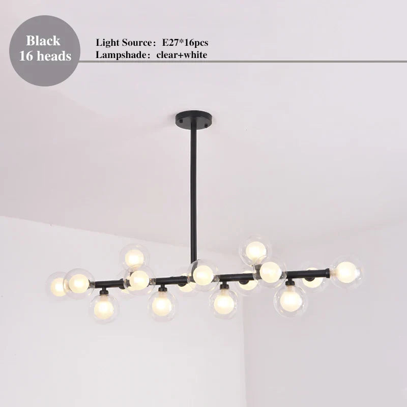 DecorBites™ LED Glass Chandelier Pendant Lamp for Living Room Dining Room Lighting