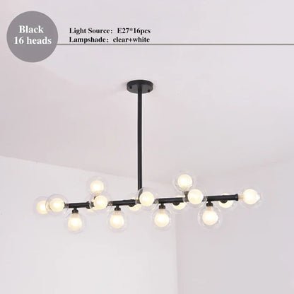 DecorBites™ LED Glass Chandelier Pendant Lamp for Living Room Dining Room Lighting