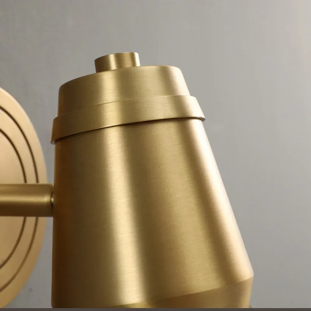 DecorBites™ Brass Wall Lamp: Postmodern Minimalist Nordic Style for Bedroom, Apartment, or Living Room