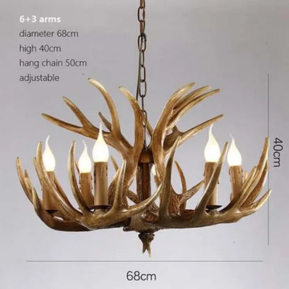 DecorBites™ Antler Pendant Chandelier for Home and Bar Decor - Industrial Deer Horn Fixture