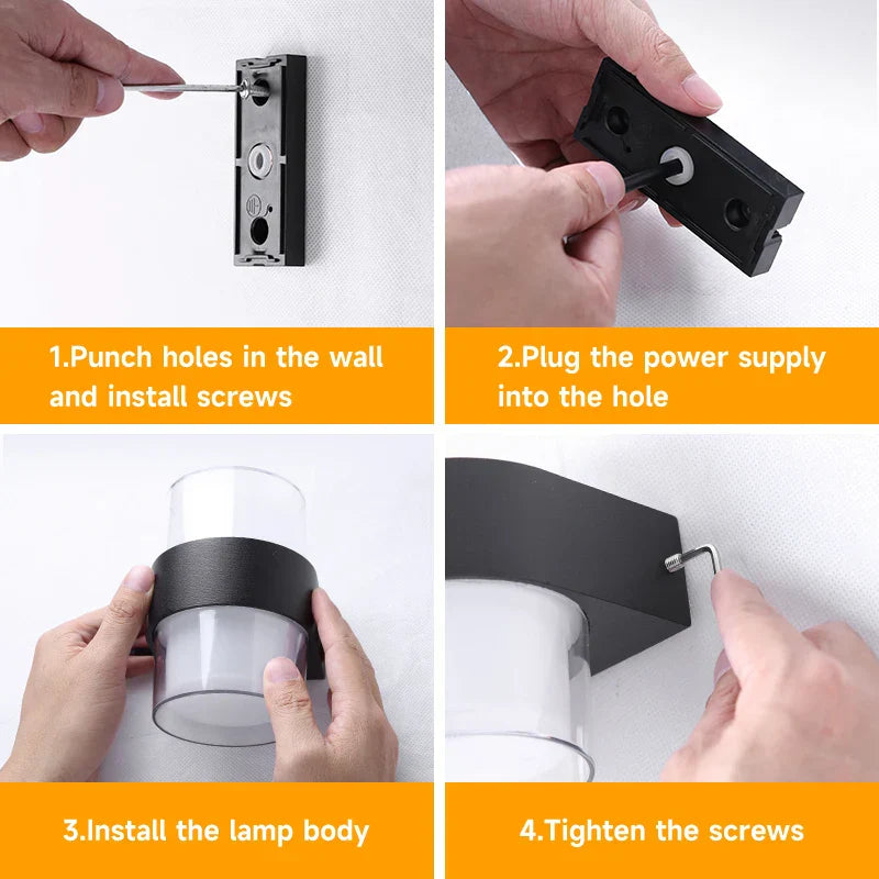 DecorBites™ LED Wall Light: Garden Courtyard Bedroom Home Lamps Waterproof Outdoor Lights