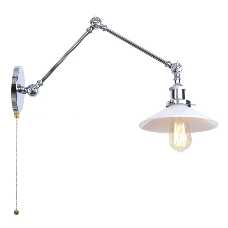 Decorbites™ Aplique de Pared LED de Brazo Articulado Industrial Loft con Vidrio y Espejo Vintage