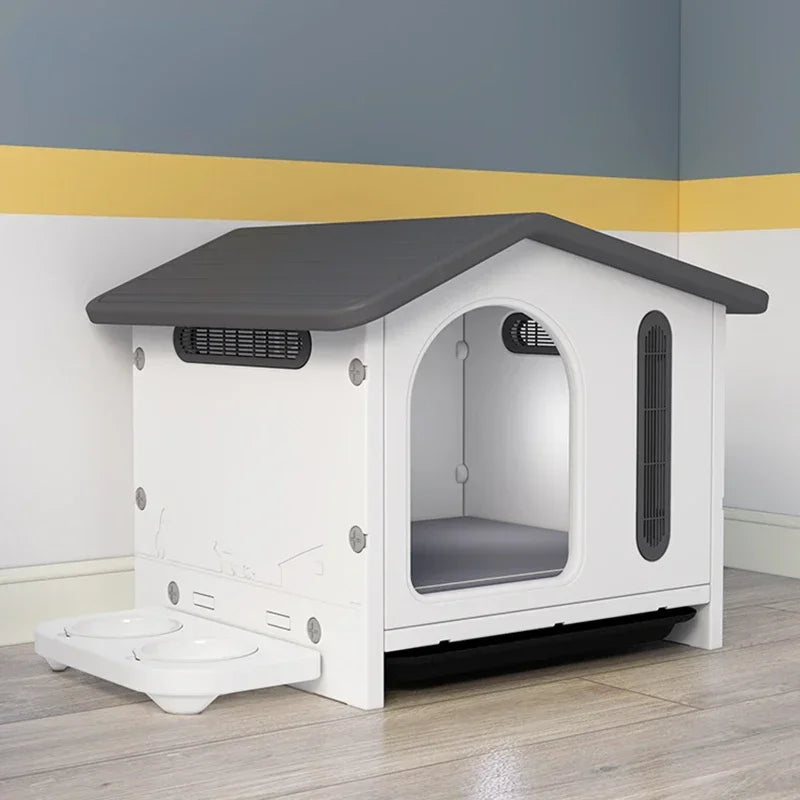 DecorBites™ Breathable Four Seasons Dog House for Indoor Balcony, Patio, Living Room, or Garden