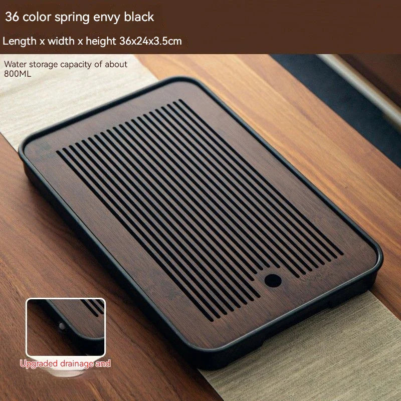 صينية شاي من الخيزران من DecorBites™: طقم شاي كونغ فو بسيط، استخدام مزدوج رطب/جاف، تخزين فعال