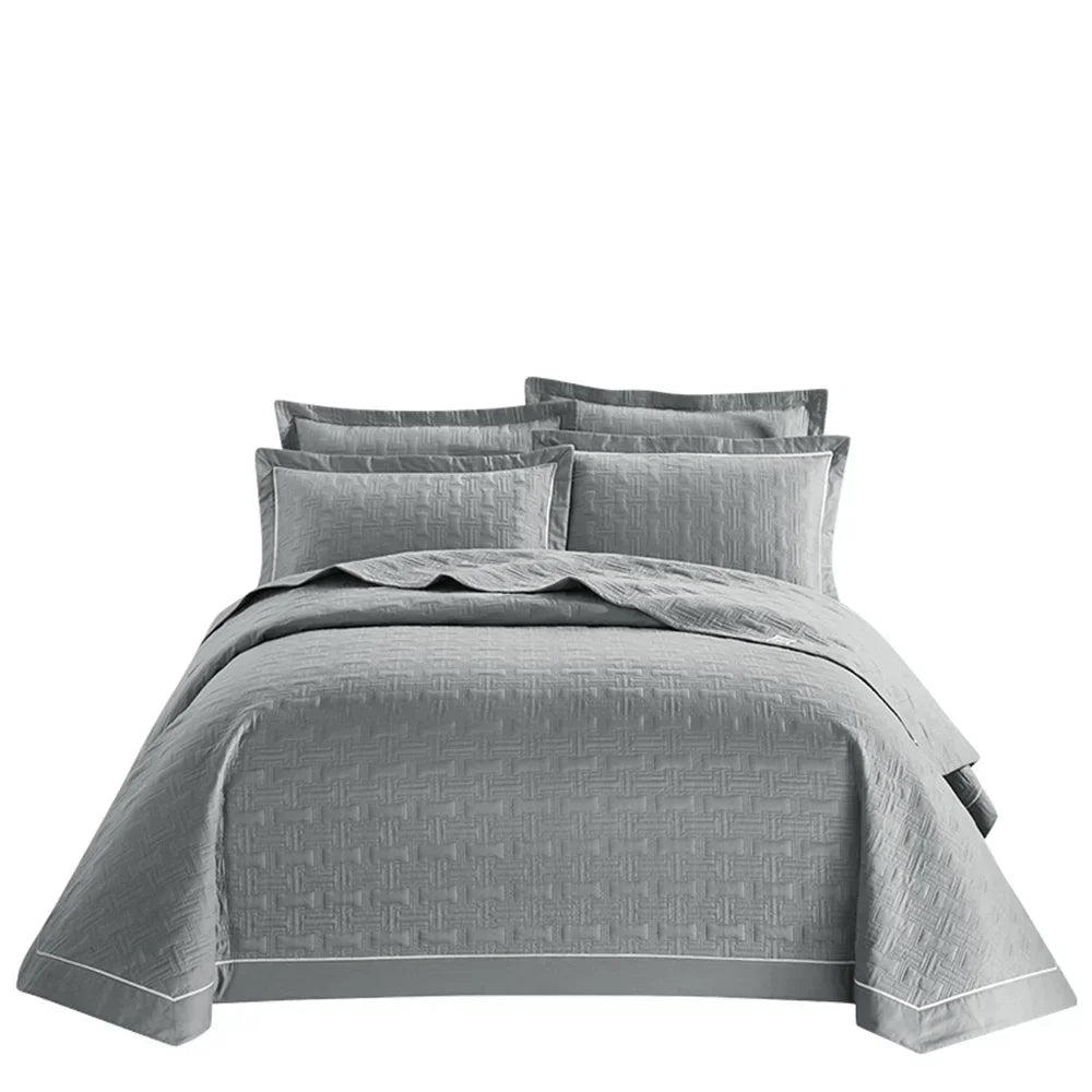 Decobites Cotton Coverlet Bedspread Set with Thick Quilting for Luxurious Bedding