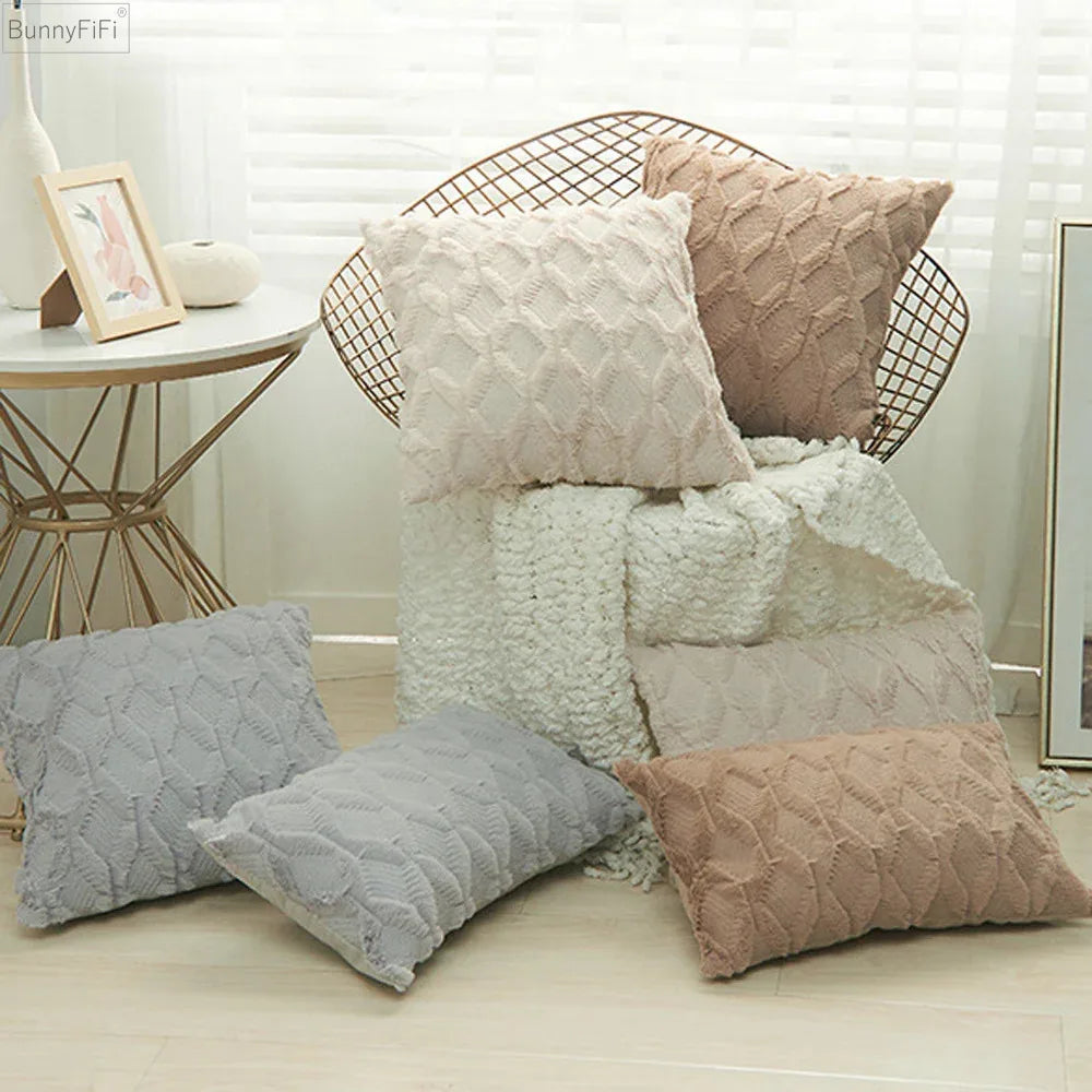 DecorBites™ Diamond Solid Embroidery Cushion Cover - Modern Home Decor