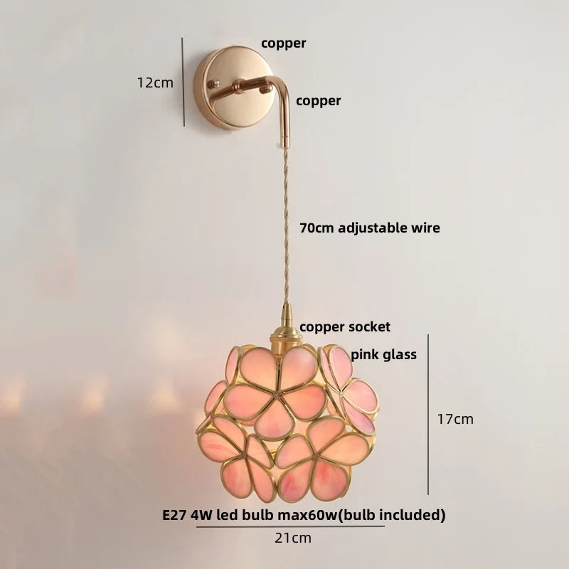 DecorBites™ LED Wall Lights Clear Glass Adjustable Bedside Lamp Nordic Modern Style