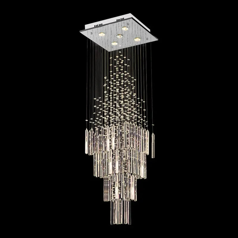 DecorBites™ Crystal Ceiling Chandelier: Modern Elegant Living Room & Staircase Light Fixture