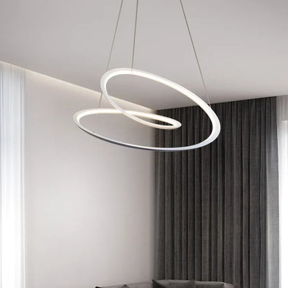 ثريا Kepler LED دائرية من DecorBites™ لغرفة المعيشة، مصباح معلق أبيض