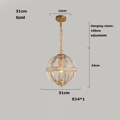 DecorBites™ Bronze Black Chrome Gold Globe LED Chandelier for Living Room