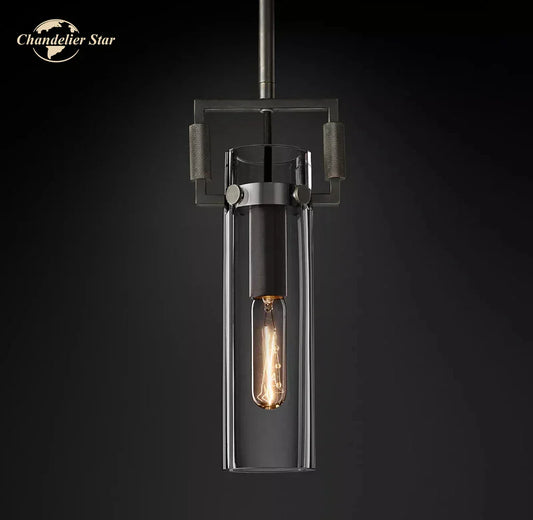 DecorBites™ LED Glass Cylinder Pendant Lights - Modern Kitchen Island Chandeliers
