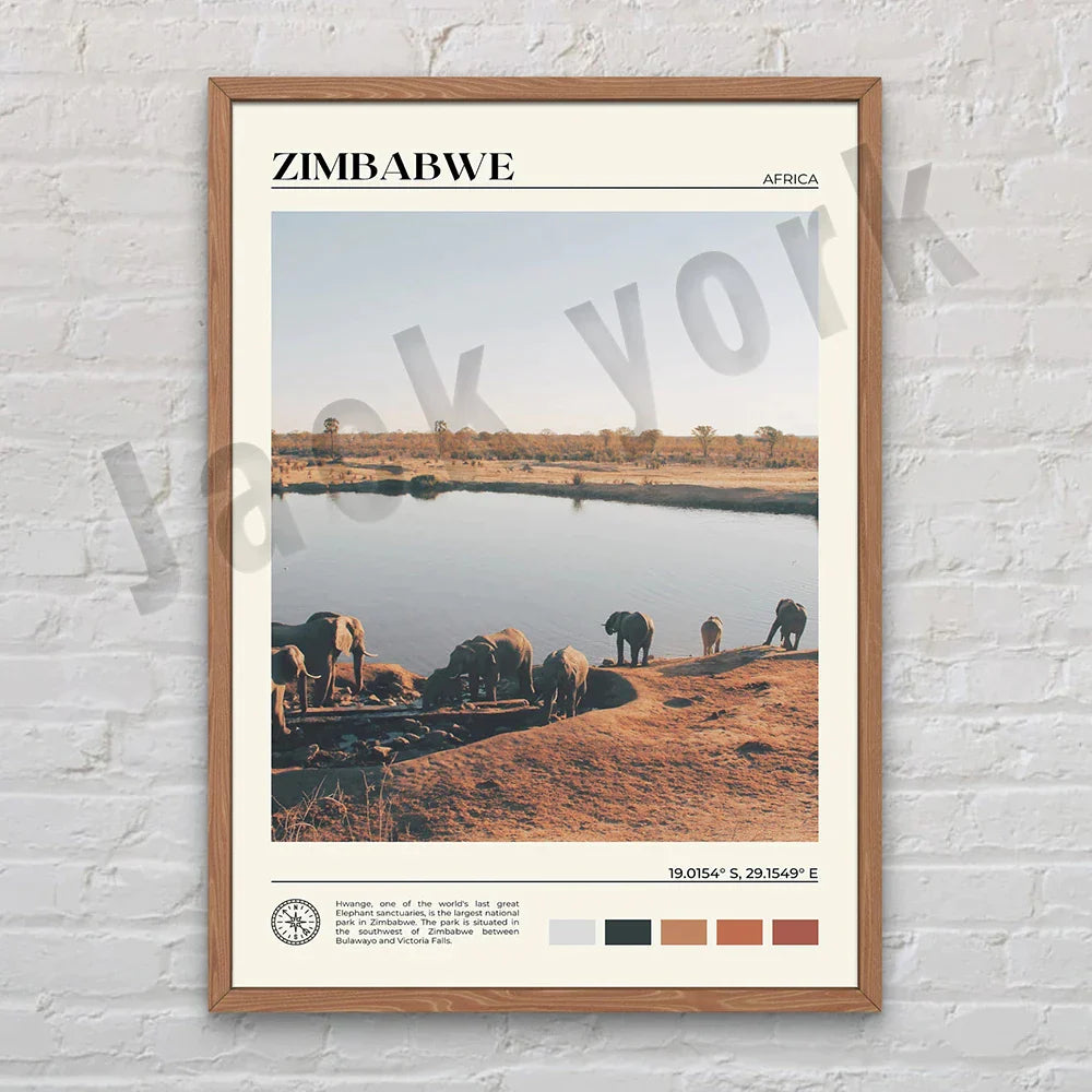 مجموعة ملصقات ديكوربايتس™ للمناظر الطبيعية الأفريقية