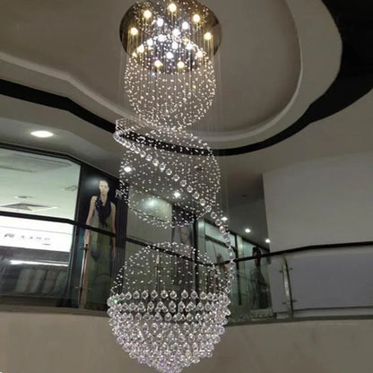 DecorBites™ Crystal LED Chandelier: Modern Spiral Fixture for Dining, Living Room, Bedroom, Staircase