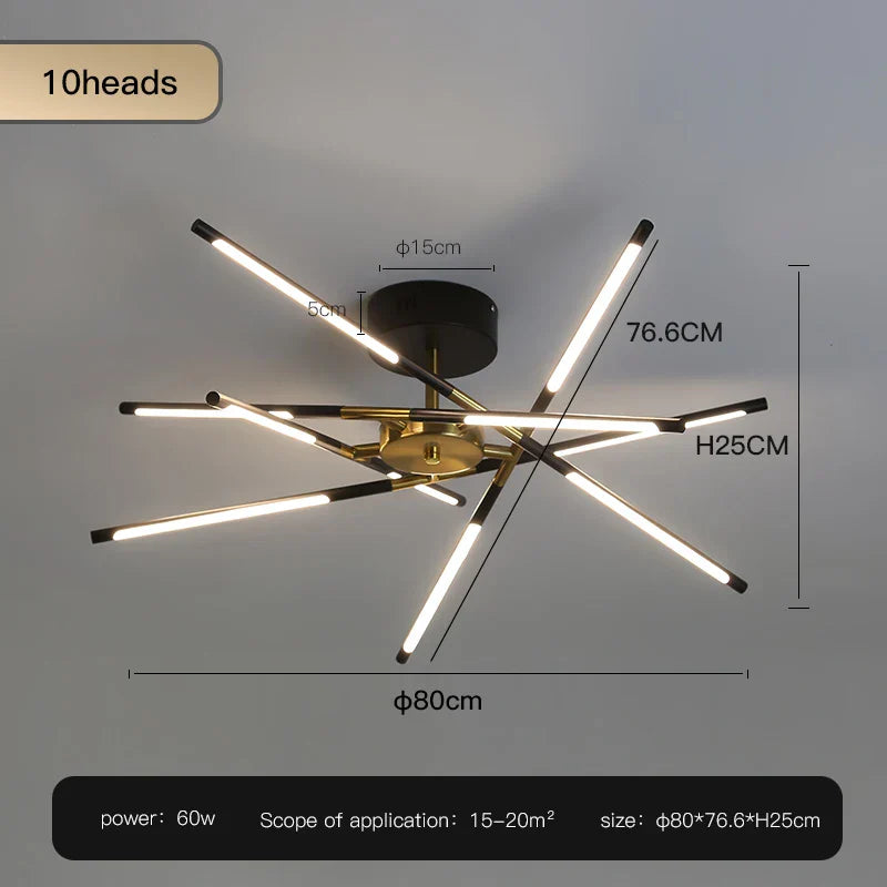 Decorbites™ Gold LED Deckenleuchter für Wohnzimmer Schlafzimmer Küche - Dimmbare Pendelleuchte