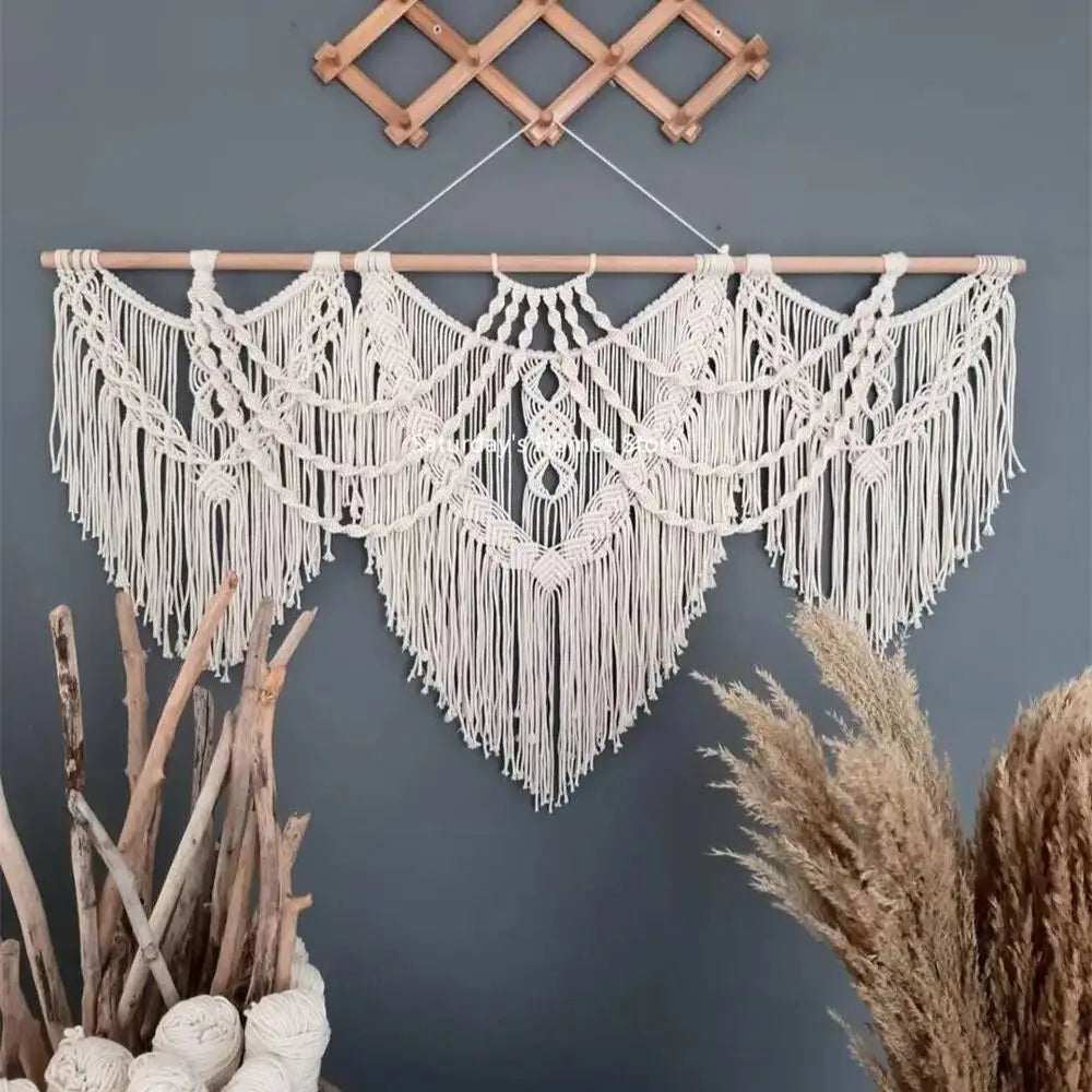 Decorbites™ Gran Tapiz de Macramé Bohemio Colgante de Pared para Decoración Boho en la Sala de Estar