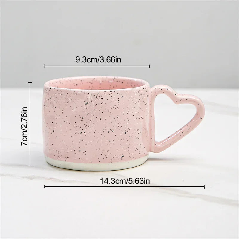 Taza de cerámica DecorBites™ con asa | Taza para desayuno, té o café | Regalo de San Valentín para la oficina