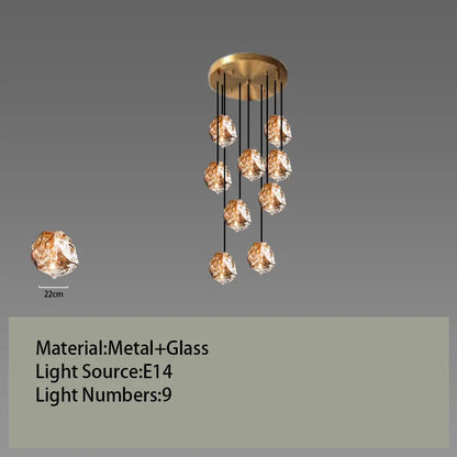 DecorBites™ Glass LED Chandelier for Ceiling Suspension in Postmodern Style