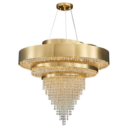 DecorBites™ Golden Crystal Chandelier for Luxury Living & Dining Rooms