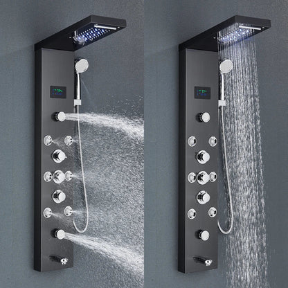 DecorBites™ LED Rainfall Shower Panel System with Temperature Screen & Massage SPA