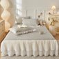 Decobites Lace Ruffles Cooling Bed Skirt Set with Pillowcases