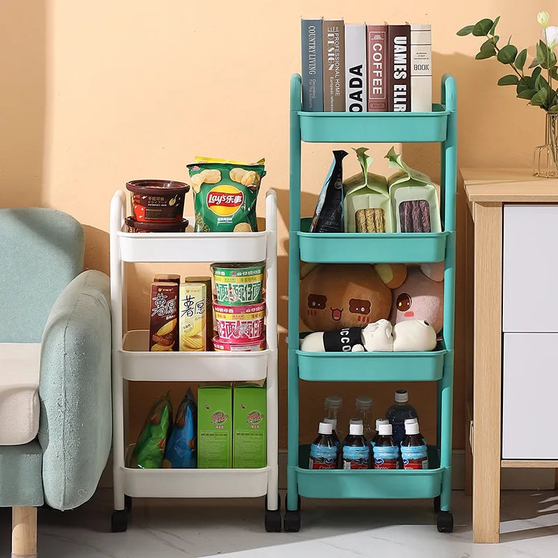 DecorBites™ Kitchen Storage Cart Rolling Utility Organizer Rack Shelf Trolley Cart