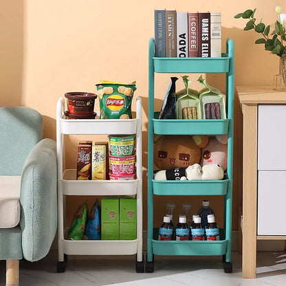 DecorBites™ Kitchen Storage Cart Rolling Utility Organizer Rack Shelf Trolley Cart