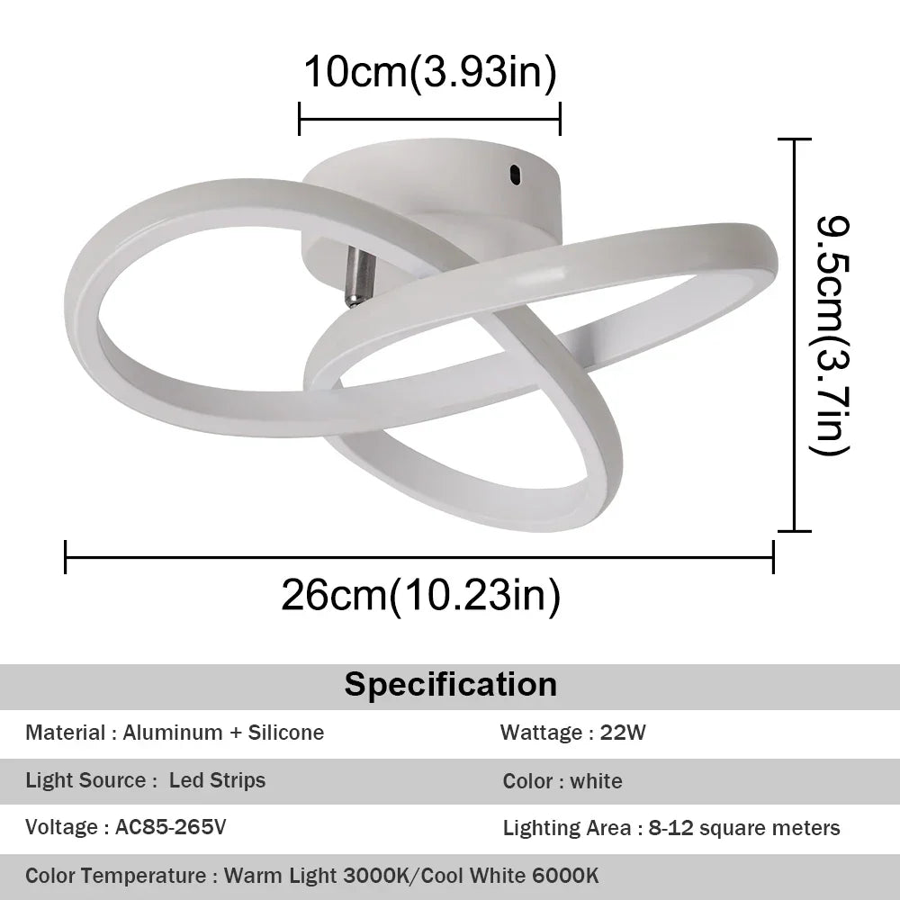ثريا ديكوربايتس™ أكريليك LED مع خاصية التعتيم RC، مصباح سقف حديث لغرفة المعيشة وغرفة الطعام