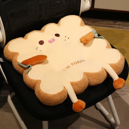 Decobites Memory Foam Bread Toast Cushion: Cute Student Chair Pad & Sofa Decor