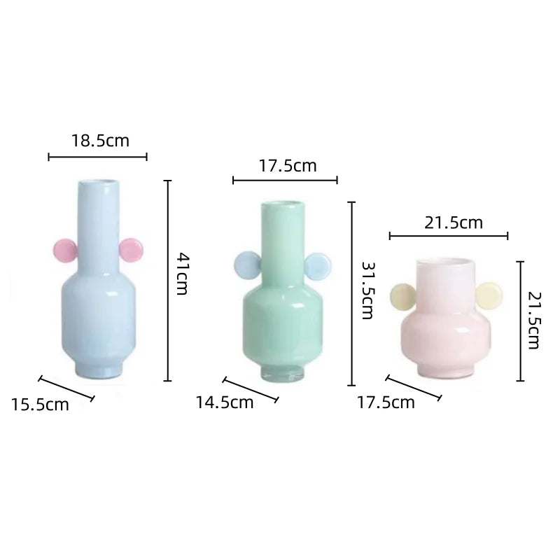 DecorBites™ Glass Vase with Ears: Floral Arrangement Accessory