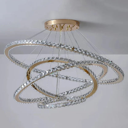 DecorBites™ Crystal Chandelier Stair Pendant Lamp Living Room Pendant Lights Interior Lighting