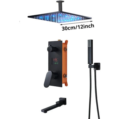 DecorBites™ Digital Display Shower Faucet Set with Rainfall Head and Bathtub Spout