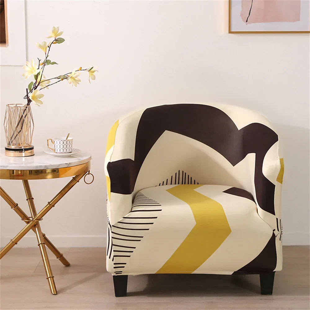 Decobites Printed Tub Chair Cover - Armchair Slipcover for Club Sofa