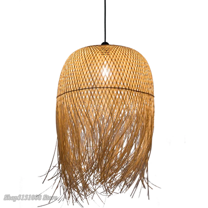 DecorBites™ Bamboo Pendant Lights: Nordic Dining Room LED Hanging Lamps Loft Style Decor