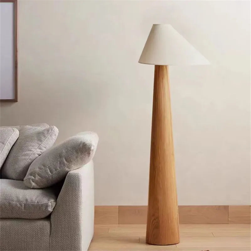 Wooden Tapered Floor Lamp
