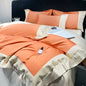 Decobites Luxury Embroidery Egyptian Cotton Bedding Set - Soft Silky Quilt Cover & Sheet