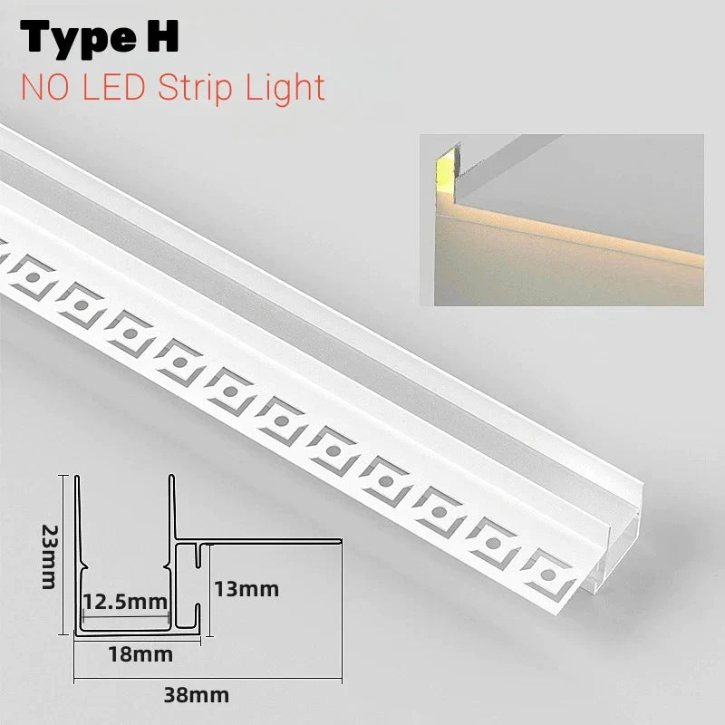 قناة خط الخصر المُدمجة ذات الملف الألومنيوم LED من DecorBites™ لزوايا الإضاءة الخلفية