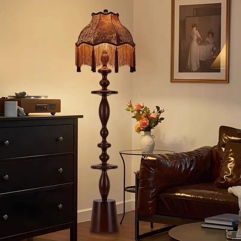 DecorBites™ Chinese Tassels Floor Lamp Retro Warm LED Lighting Luxurious Home Decor
