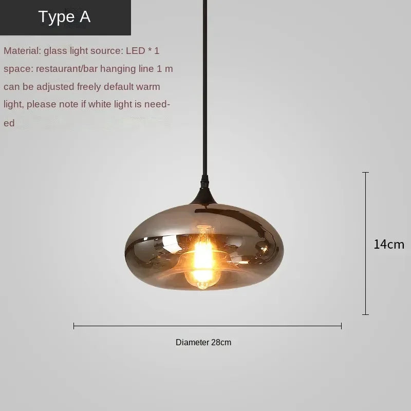 DecorBites™ LED Glass Pendant Chandelier for Kitchen Dining Bar Décor