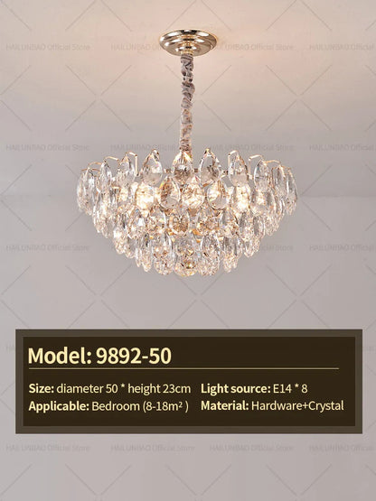 DecorBites™ Crystal Chandelier Ceiling Light for Living Room Bedroom Dining Room