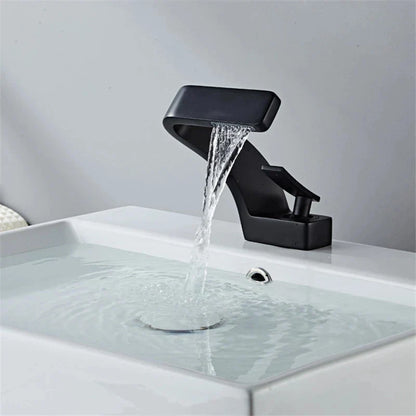 DecorBites™ Basin Faucet - Modern Black Brushed Gold Bathroom Mixer Tap Hot Cold Sink