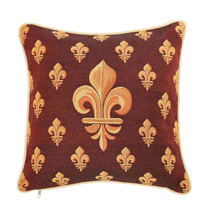 DecorBites™ Baroque Crown Jacquard Tapestry Throw Pillow Cover 45x45cm for Living Room Sofa