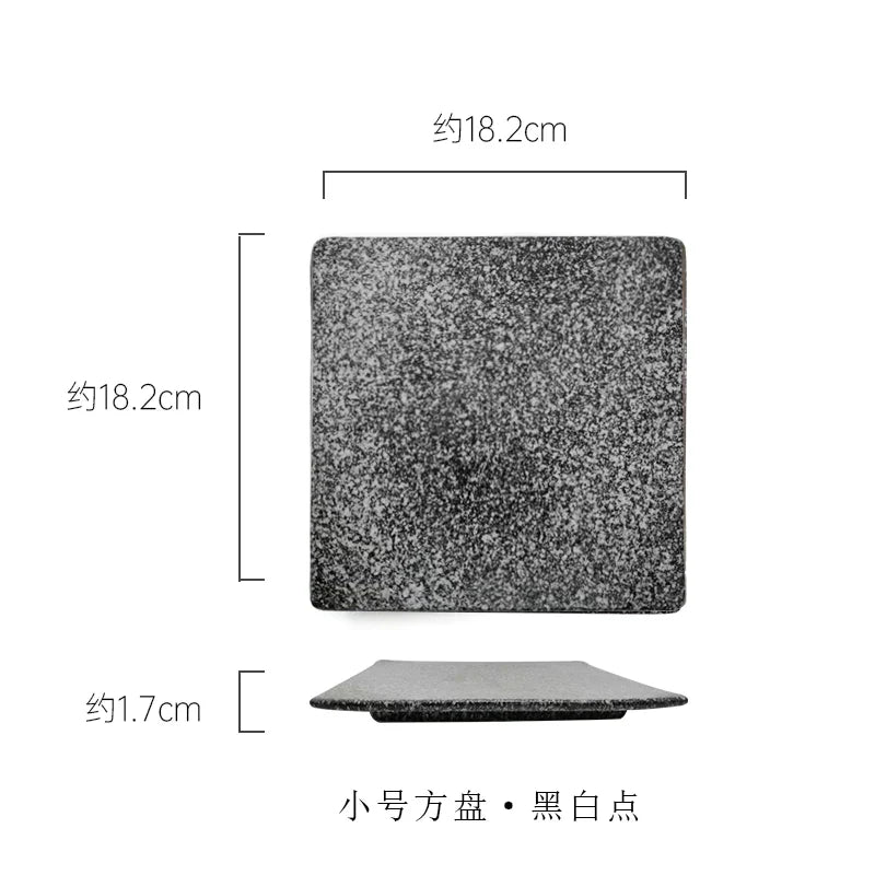 DecorBites™ Glazed Barbecue Wing Plate with Knife - Japanese Style Tray for Roast Wings and Fish