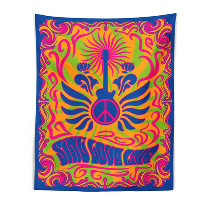 Decobites Psychedelic Peace Symbol Tapestry Wall Hanging Home Decor