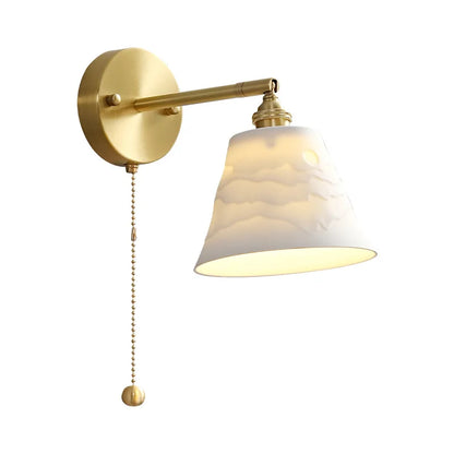 DecorBites™ Ceramic LED Wall Sconce: Modern Copper Indoor Luminaria for Bedroom, Mirror, Stairway